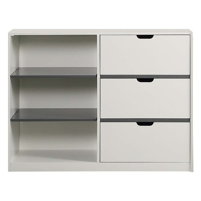Ratana Cabinet, Gray & White Finish Acme