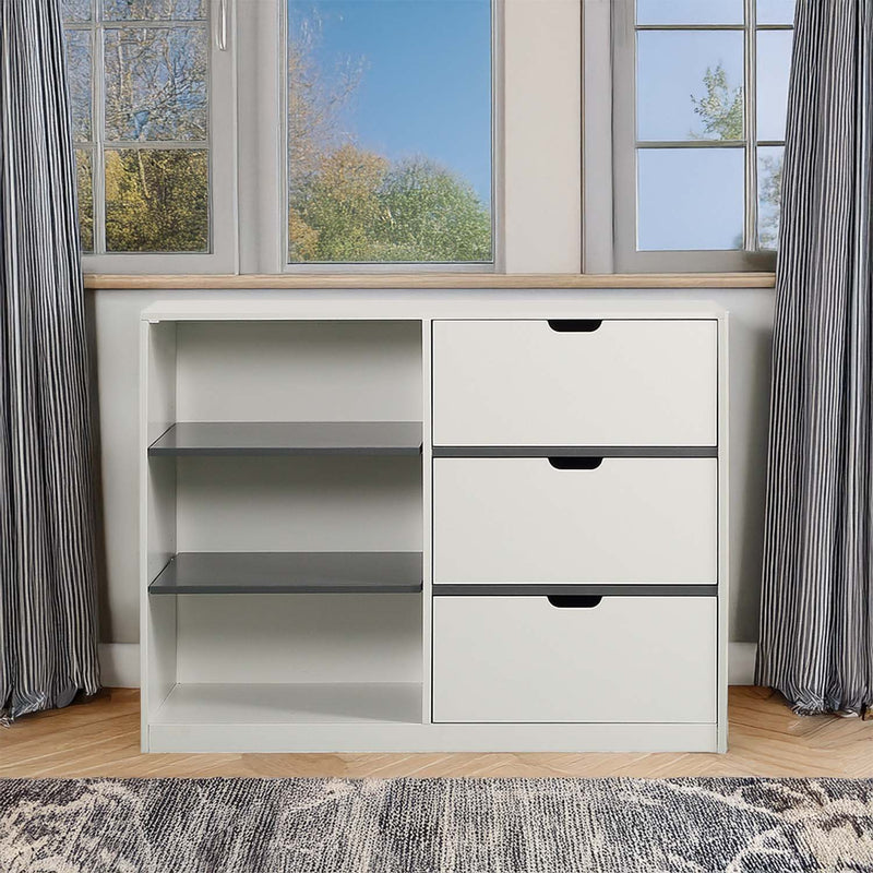 Ratana Cabinet, Gray & White Finish Acme