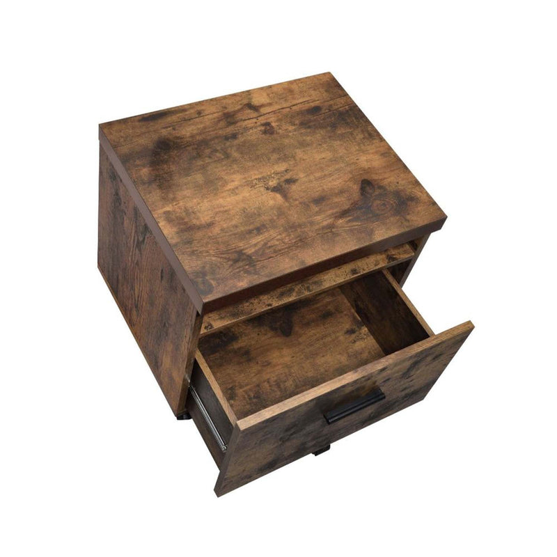 Bob Filing Cabinet, Weathered Oak & Black Finish Acme