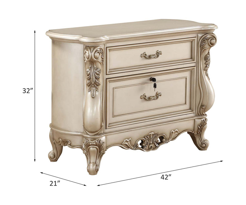 Gorsedd Filing Cabinet, Golden Ivory Finish Acme
