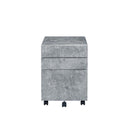 Jurgen Filing Cabinet, Faux Concrete & Silver Finish Acme