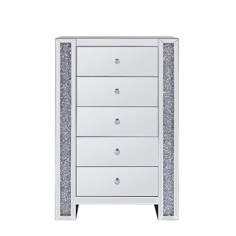 Noralie Console Cabinet, Mirrored & Faux Diamonds Acme