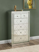 Nysa Cabinet, Mirrored & Faux Crystals Inlay Acme