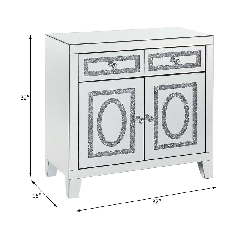 Noralie Cabinet, Mirrored & Faux Diamonds Acme