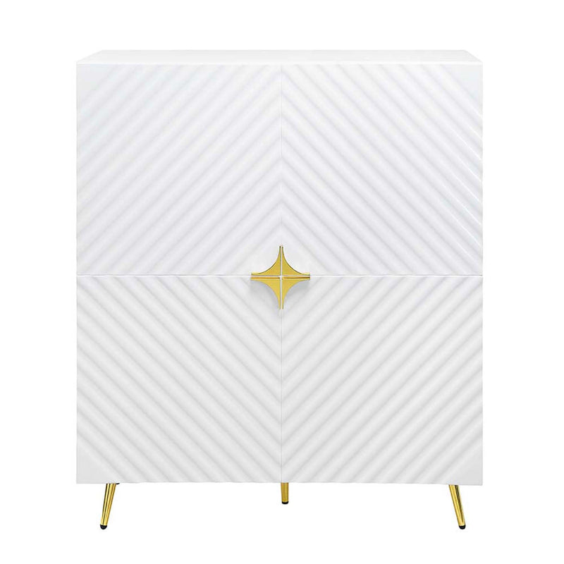 Gaines Accent Cabinet, White High Gloss Finish Acme