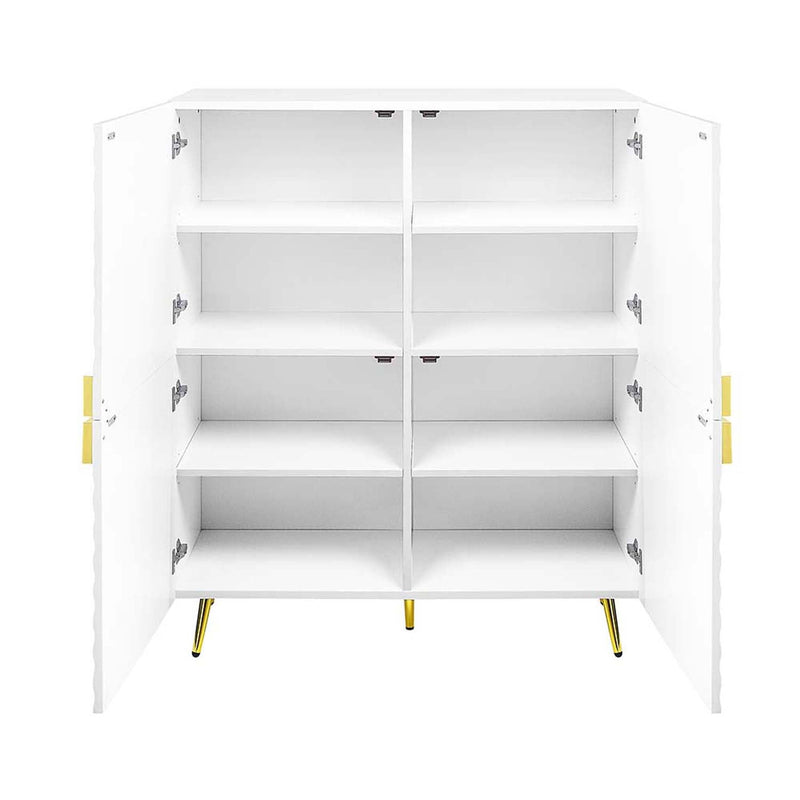 Gaines Accent Cabinet, White High Gloss Finish Acme