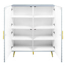 Gaines Accent Cabinet, Gray High Gloss Finish Acme