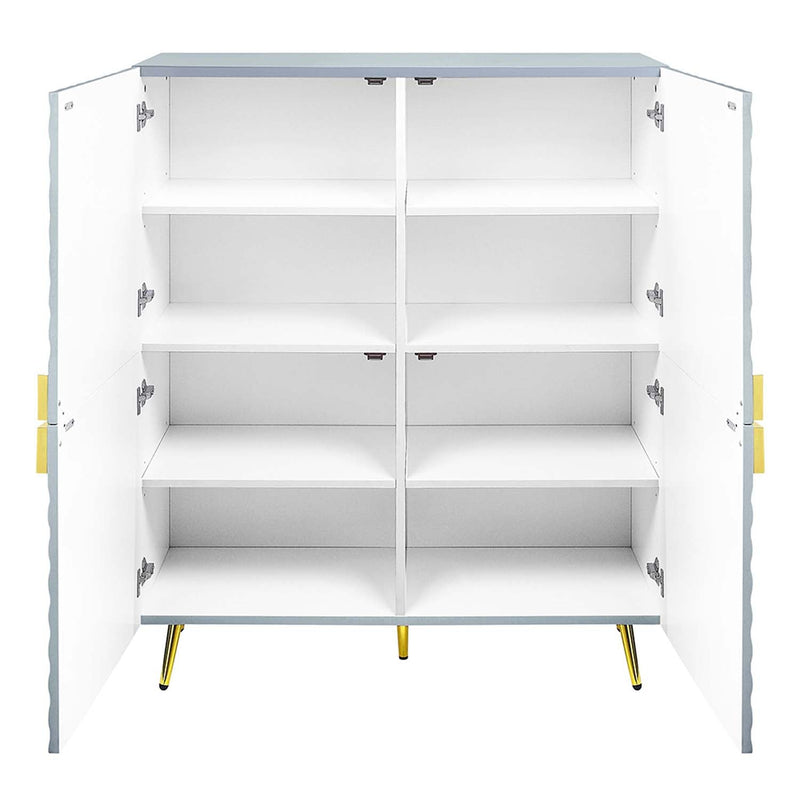 Gaines Accent Cabinet, Gray High Gloss Finish Acme