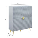 Gaines Accent Cabinet, Gray High Gloss Finish Acme