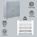 Gaines Accent Cabinet, Gray High Gloss Finish Acme