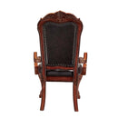 Dresden Arm Chair 2Pc, Brown Faux Leather & Cherry Oak Finish Acme