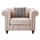 Aurelia Chair w/Pillow, Beige Linen Acme