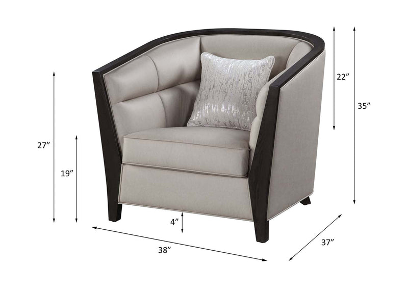 Zemocryss Chair w/Pillow, Beige Fabric Acme