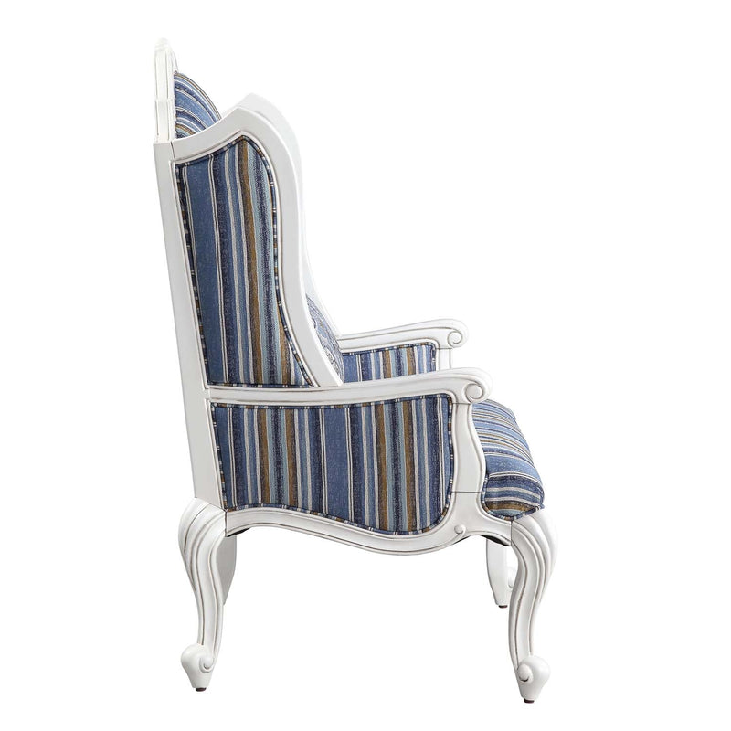 Ciddrenar Chair w/Pillow, Fabric & White Finish Acme