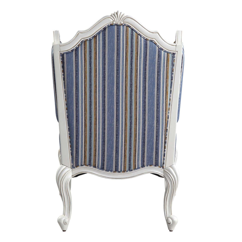 Ciddrenar Chair w/Pillow, Fabric & White Finish Acme