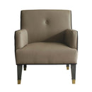House Beatrice Accent Chair w/Pillow, Tan Faux Leather & Charcoal Finish Acme