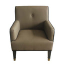 House Beatrice Accent Chair w/Pillow, Tan Faux Leather & Charcoal Finish Acme