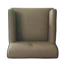 House Beatrice Accent Chair w/Pillow, Tan Faux Leather & Charcoal Finish Acme