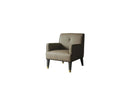 House Beatrice Accent Chair w/Pillow, Tan Faux Leather & Charcoal Finish Acme