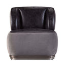 Decapree Accent Chair, Antique Slate Top Grain Leather & Gray Velvet Acme