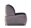 Decapree Accent Chair, Antique Slate Top Grain Leather & Gray Velvet Acme