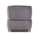 Decapree Accent Chair, Antique Slate Top Grain Leather & Gray Velvet Acme