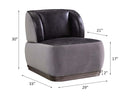 Decapree Accent Chair, Antique Slate Top Grain Leather & Gray Velvet Acme