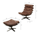 Gandy Chair & Ottoman, Retro Brown Top Grain Leather Acme