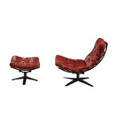 Gandy Chair & Ottoman, Antique Red Top Grain Leather Acme