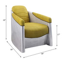 Brancaster Accent Chair, Yellow Top Grain Leather & Aluminum Acme