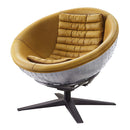 Brancaster Accent Chair, Turmeric Top Grain Leather & Aluminum Acme