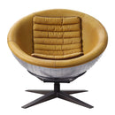 Brancaster Accent Chair, Turmeric Top Grain Leather & Aluminum Acme