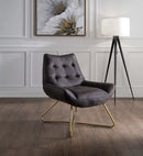 Dhalsim Accent Chair, Antique Ebony Top Grain Leather Acme