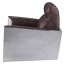 Brancaster Accent Chair, Espresso Top Grain Leather & Aluminum Acme