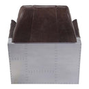 Brancaster Accent Chair, Espresso Top Grain Leather & Aluminum Acme