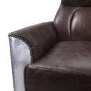 Brancaster Accent Chair, Espresso Top Grain Leather & Aluminum Acme
