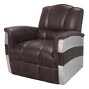Brancaster Accent Chair, Retro Brown Top Grain Leather & Aluminum Acme
