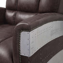 Brancaster Accent Chair, Retro Brown Top Grain Leather & Aluminum Acme