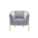 Carlson Accent Chair, Gray Velvet & Gold Finish Acme