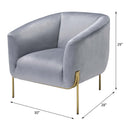 Carlson Accent Chair, Gray Velvet & Gold Finish Acme