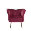 Reese Accent Chair, Burgundy Velvet & Gold Finish Acme