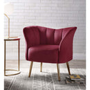Reese Accent Chair, Burgundy Velvet & Gold Finish Acme