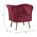 Reese Accent Chair, Burgundy Velvet & Gold Finish Acme