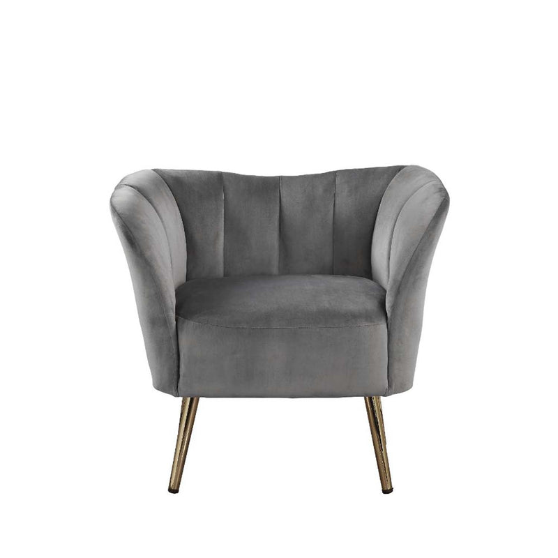Reese Accent Chair, Gray Velvet & Gold Finish Acme