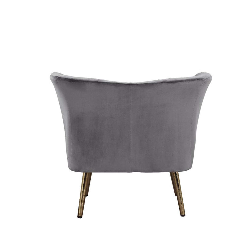 Reese Accent Chair, Gray Velvet & Gold Finish Acme