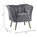 Reese Accent Chair, Gray Velvet & Gold Finish Acme