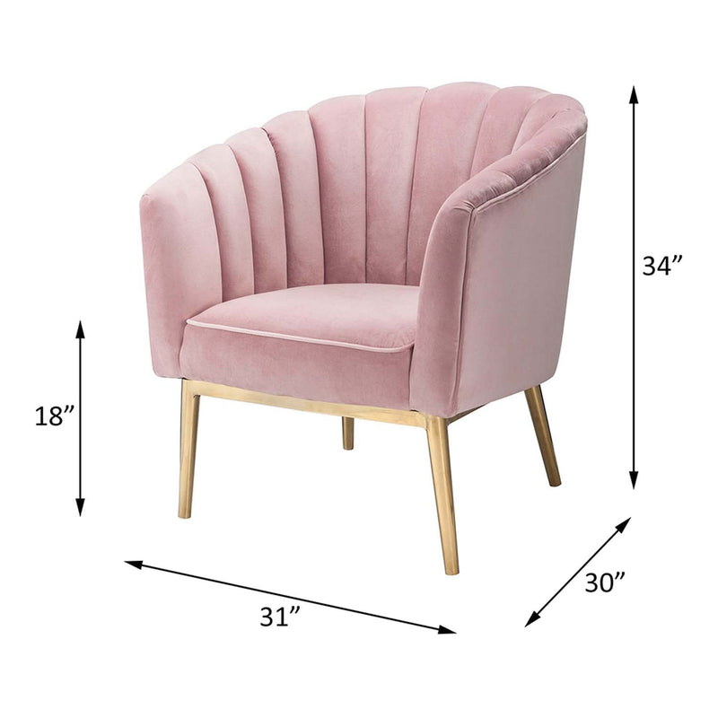 Colla Accent Chair, Blush Pink Velvet & Gold Finish Acme