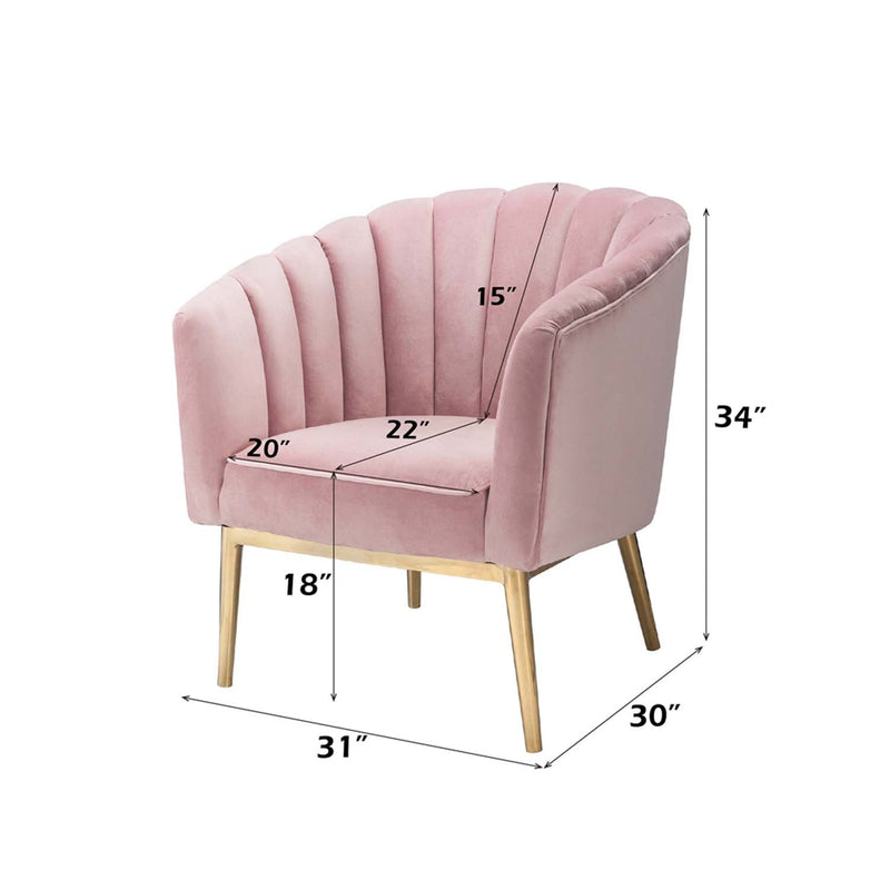 Colla Accent Chair, Blush Pink Velvet & Gold Finish Acme