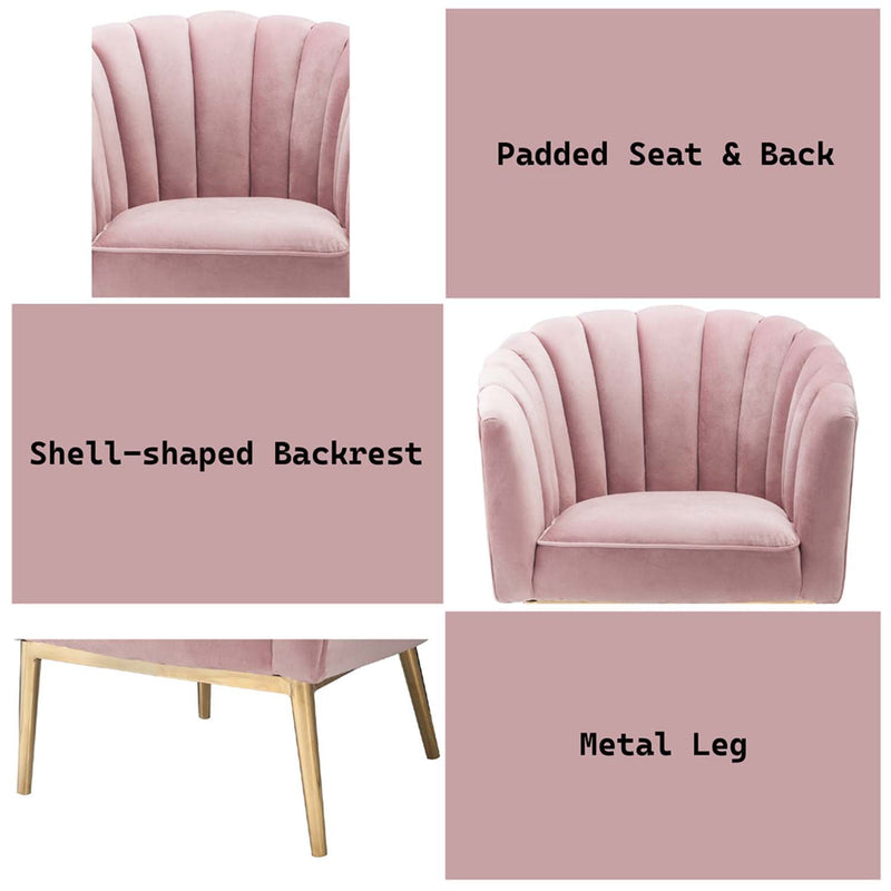Colla Accent Chair, Blush Pink Velvet & Gold Finish Acme