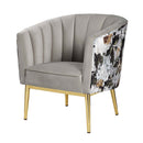 Colla Accent Chair, Gray Velvet & Gold Finish Acme